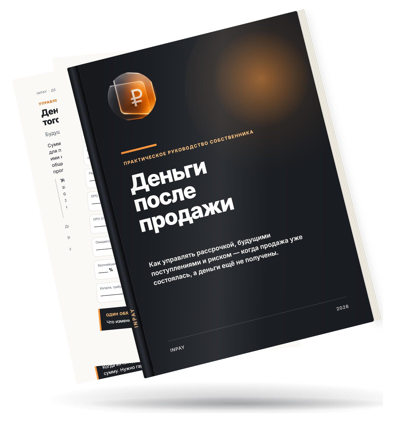 Премиальное издание INPAY «Деньги после продажи»: обложка, корешок и блок страниц.